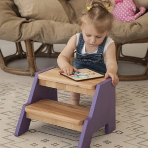 Custom Step Stool With Engraving, Toddler Back to School, Kids Grandma Gift, Name Waldorf Step Stool, Helper Furniture, Bathroom Step Stool