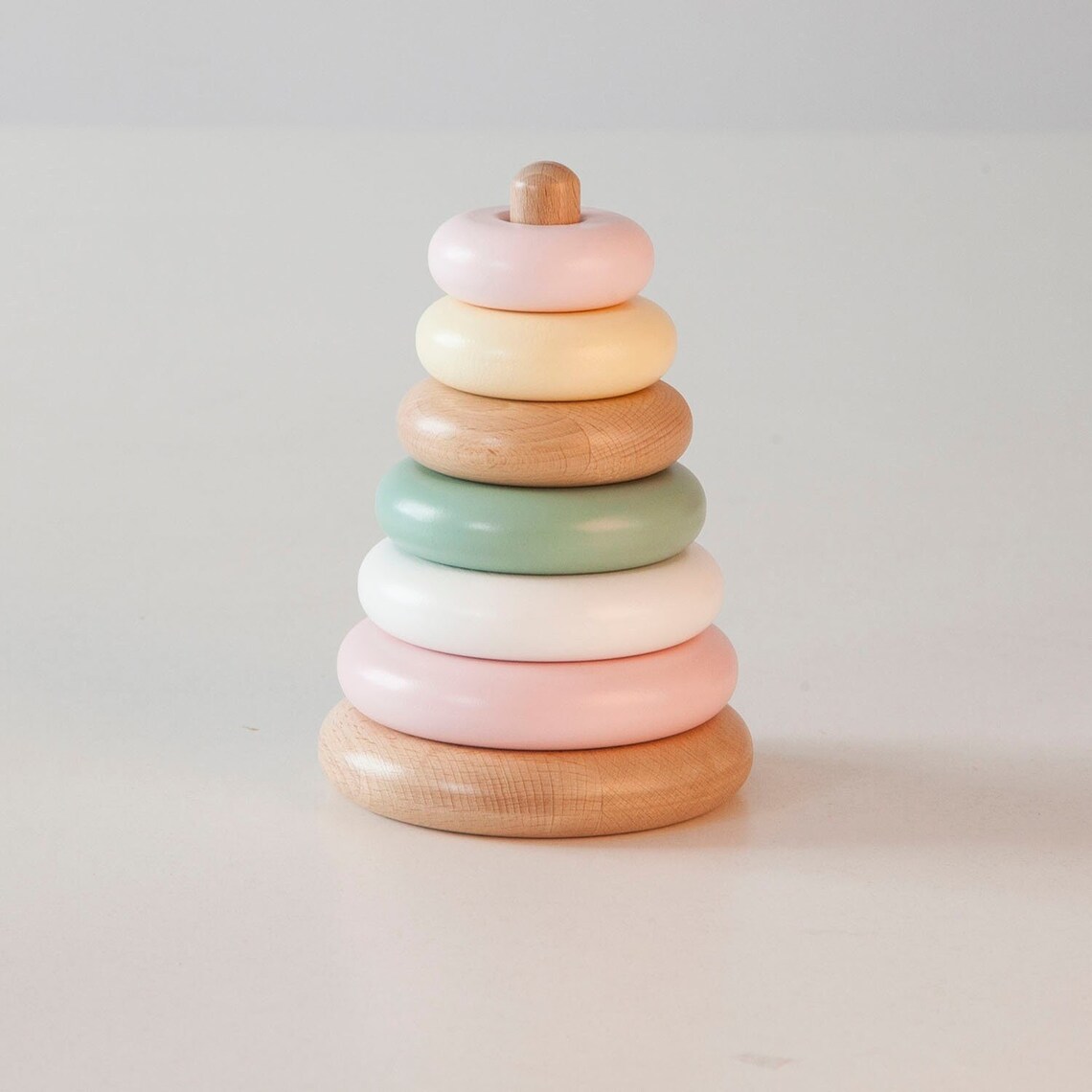 Spring Stacker Toy Montessori Stacker, Wooden Calming Stacking Toy, Pastel Color ...
