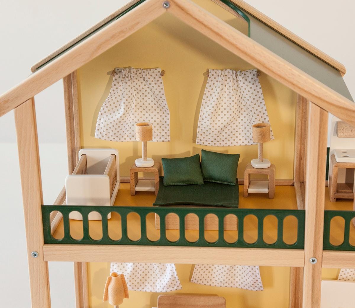 大型木製家具付き前面開閉式ドールハウスコテージセット - Etsy 日本