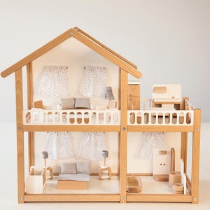 Dollhouse cottage, american girl doll house, assembled dollhouse, furnished finished dollhouse, gift from uncle, niece gift from aunt
