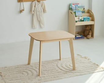 Natural Color Plywood Kids Play Table, Montessori Toddler Desk, Back to School Essentials