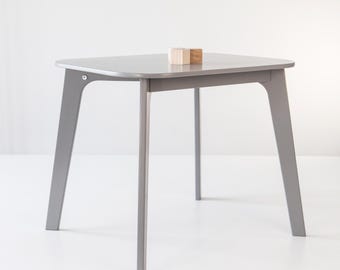 Grey toddlers' desk, first desk for kid, nursery play table, daycare playroom desk, plywood ecological non-toxic montessori furniture