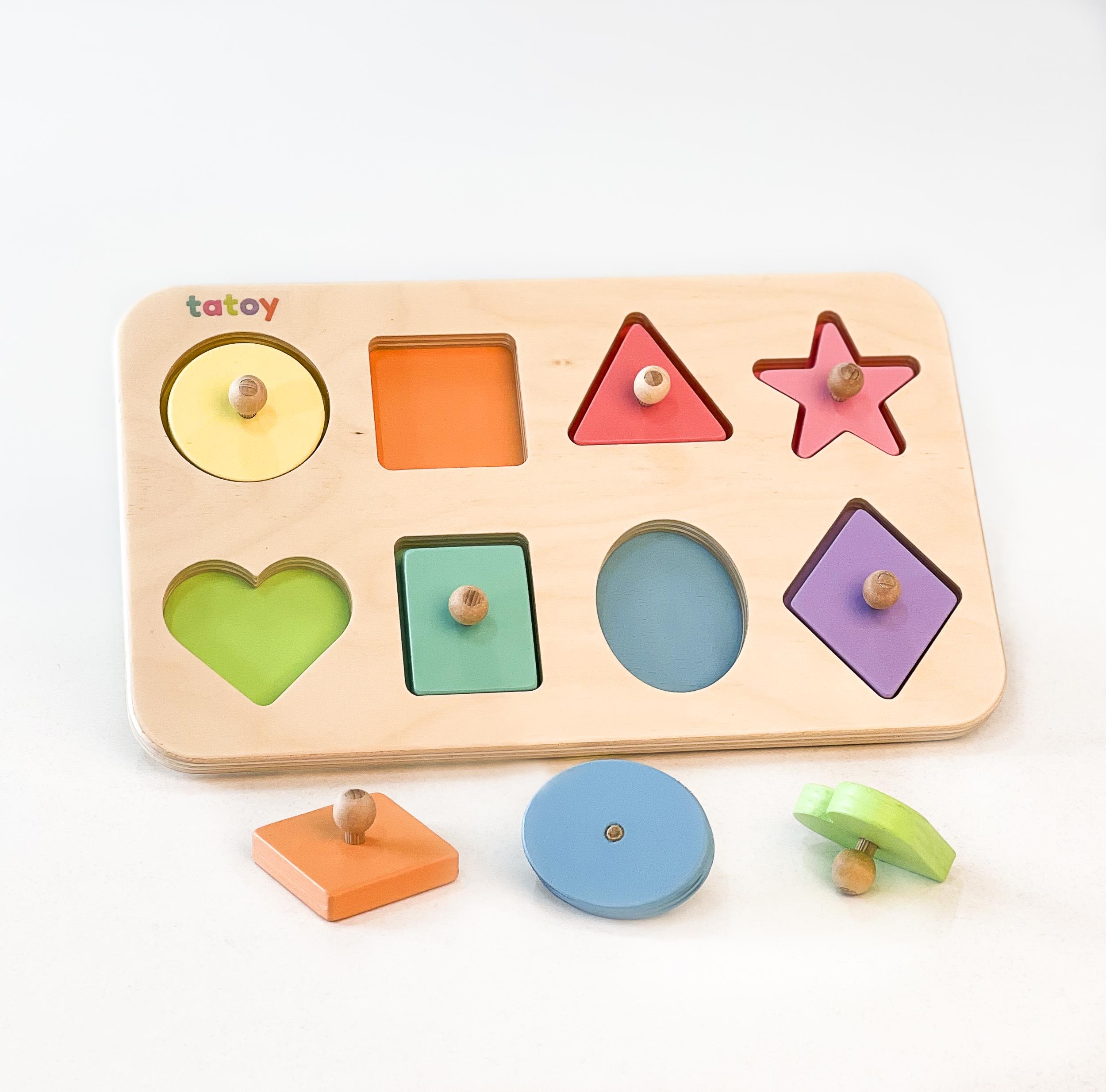 Wooden Shape Sorter Toy, Toddler Learning Educational, Geometric Montessori Puzzle, Birthday Gift