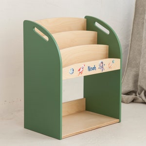 Étagères personnalisées, étagère de bibliothèque pour garderie, étagère pour tout-petits avec nom imprimé, étagère Montessori, bibliothèque pour enfants