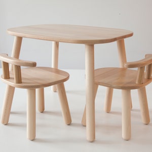 Montessori kids table and chairs set, waldorf toddler table, montessori furniture, toddler table and chairs, waldorf wooden chair for kids