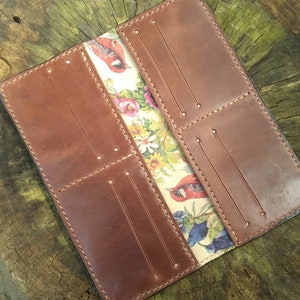 Cartera larga de cuero / Cartera Roper / Hombre / Mujer / Floral / Hecho a mano / Lujo / Tarjeta / Efectivo