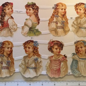 SCRAP RELIEFS Eight Vintage Girls (1 hoja) #7100 Troqueles en relieve - Made in Germany