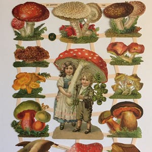 SCRAP RELIEFS Mushrooms Fairy Children (1 hoja) #7355 - Troqueles en relieve - Ernst Freihoff GmbH Made in Germany