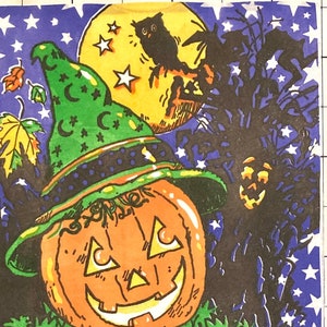 3 guardanapos de decoupage vintage, feliz Halloween assombrado, 13" x 13" desdobrado