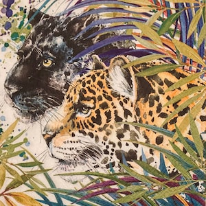 3 Decoupage Servietten, Wild Big Cats Leopard Schwarz 13" x 13" Unfolded