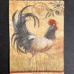 3 decoupage gastvrouw servetten, zes prachtige Italiaanse hanen tekenen, 16 "x 13" uitgevouwen