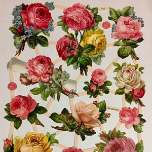 RELIEVES DE RECORTES Rosas Flores (1 hoja) #7448 - Troqueles en relieve - Hecho en Alemania