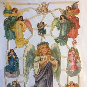 SCRAP RELIEFS Anjos de Natal (1 folha) #7237 - Cortes em relevo - Ernst Freihoff GmbH Fabricado na Alemanha