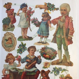 SCRAP RELIEFS Festive Children (1 hoja) #7175 - Cortes de troquel en relieve - Hecho en Alemania