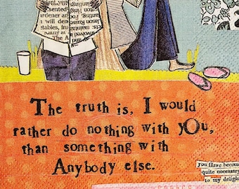 3 Decoupage Beverage Napkins - Curly Girl Friends The Truth Is, 10" x 10" Unfolded