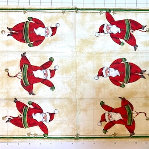 3 Decoupage Christmas Hostess Napkins, Six Vintage Santas Puppets Dancing, 13&quot; x 16&quot; unfolded