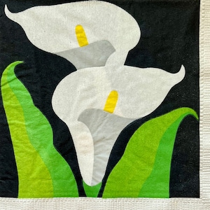 3 Vintage Servietten für Getränke in Serviettentechnik, ungefaltet, Calla Blumen Kalla
