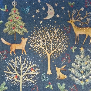 3 Decoupage-Servietten, Waldtiere Schöne Weihnachtsnacht 33 x 33 cm ungefaltet