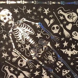 3 Decoupage Servietten - Halloween Skelett Día De Los Muertos Tag der Toten, 13" x 13" Unfolded