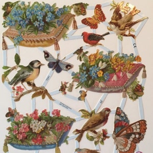 SCRAP RELIEFS Birds & Butterflies (1 folha) #7241 - Cortes em relevo - Fabricado na Alemanha