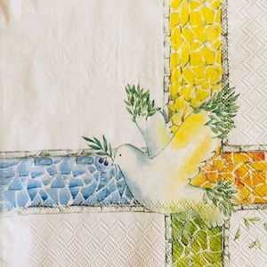 3 Decoupage Servietten, weiße Taube Hoffnung Frieden, 13 "x 13" entfaltet