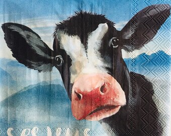 1 x Farm Cow Friend Paper Napkin Decoupage Scrapbooking Card Collage Crafts 1 x Farm Cow Friend Paper Napkin Decoupage Scrapbooking Card Collage Crafts