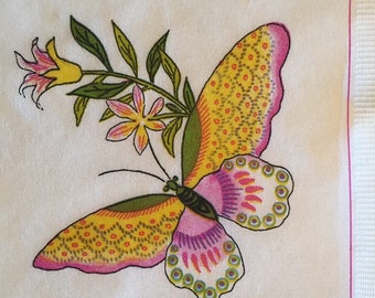 3 Decoupage Beverage Napkins, Chinese Brocade Butterfly Decorative Metropolitan Museum of Art, 10"x10"