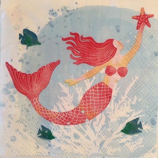 Mermaid Napkins Etsy