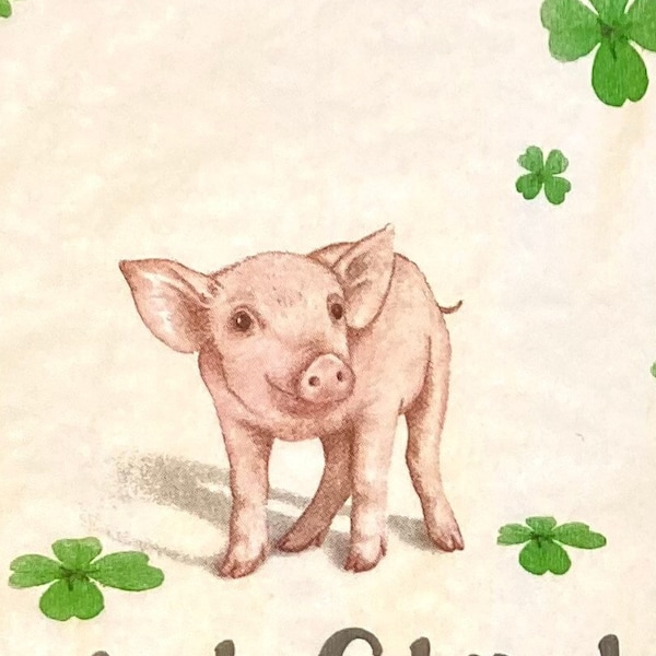 3 Decoupage Napkins, Good Luck Pig Sau Viel Glück, 13" x 13" Unfolded