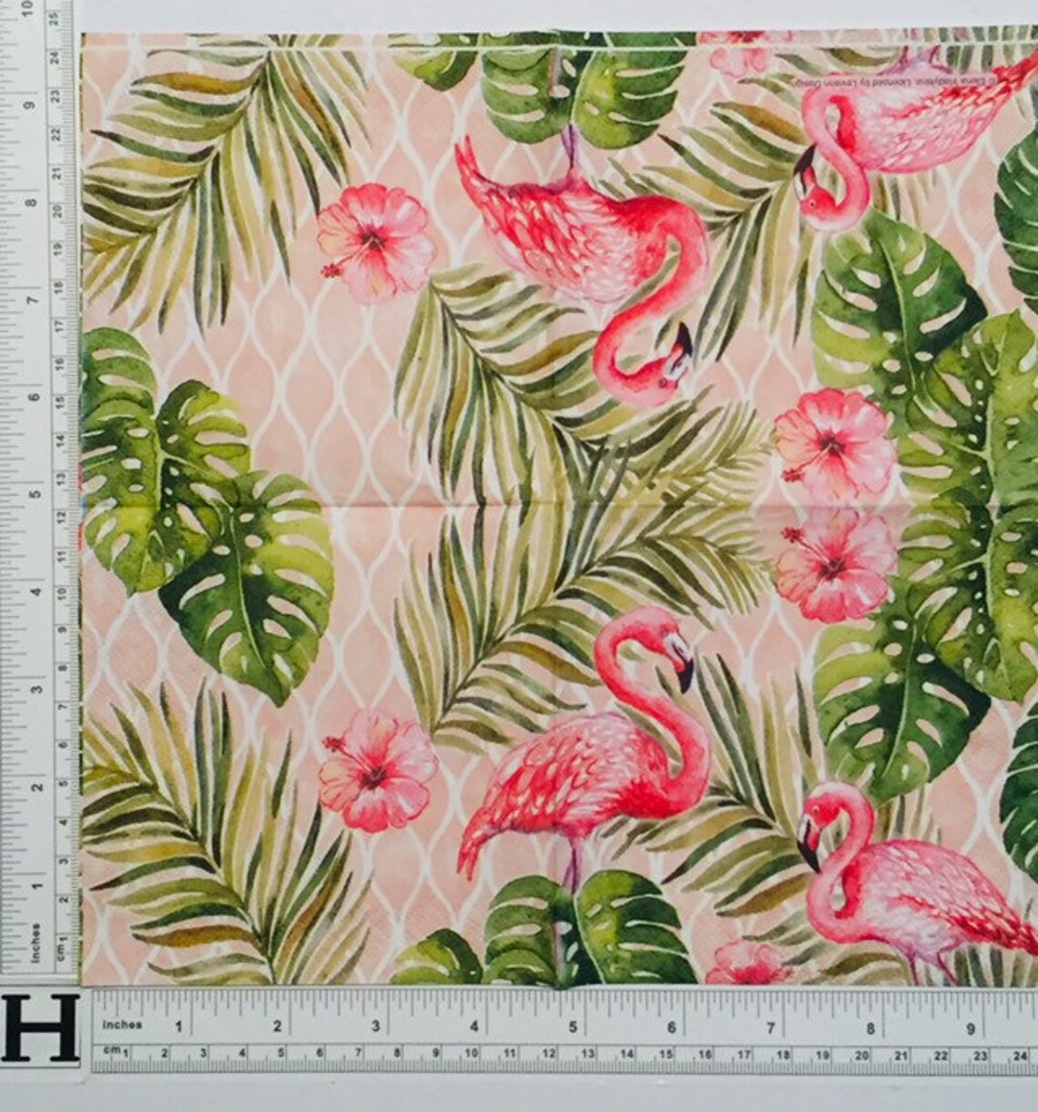 3 Decoupage Beverage Napkins Pink Flamingos Monstera Leaves Etsy