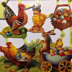 SCRAP RELIEFS Vintage Easter Glanzbilder 1 sheet 7222 Embossed Die Cuts Ernst Freihoff GmbH Made in Germany image 3