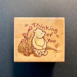 Classico Winnie the Pooh "Thinking of You" All Night Media 746E Timbro di gomma in legno usato