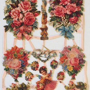 SCRAP RELIEFS Fairy Girl Rose Bouquets (1 hoja) #7227 - Troqueles en relieve - Hecho en Alemania