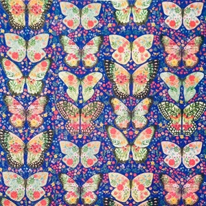 3 Servietten Servietten, Martha Stewart Florale Schmetterlinge, 13 "x 13" ungefaltet