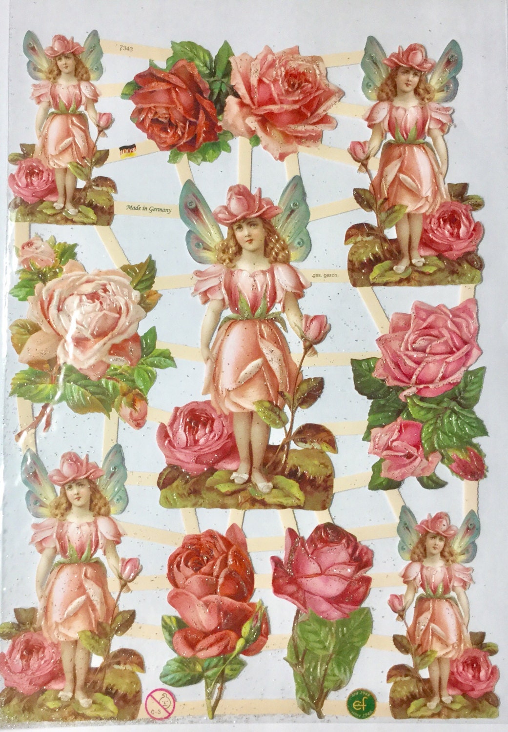 Vintage Roses Paper Scrap Die Cut Reliefs Decoupage Sheet Vintage Roses Paper Scrap Die Cut Reliefs Decoupage Sheet