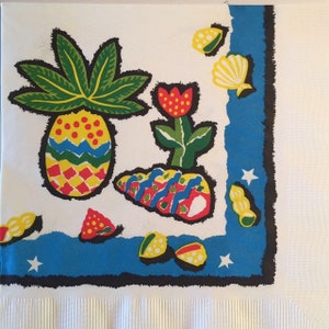 3 Decoupage Luncheon Servietten, Original Vintage Tropical Delight, ungefaltet 33 cm x 33 cm