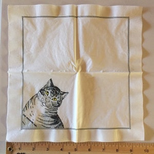 3 Authentic Vintage Beverage Decoupage Napkins Nathaniel Currier The Favorite Cat Metropolitan Museum of Art MMA, 10 x 10 image 3