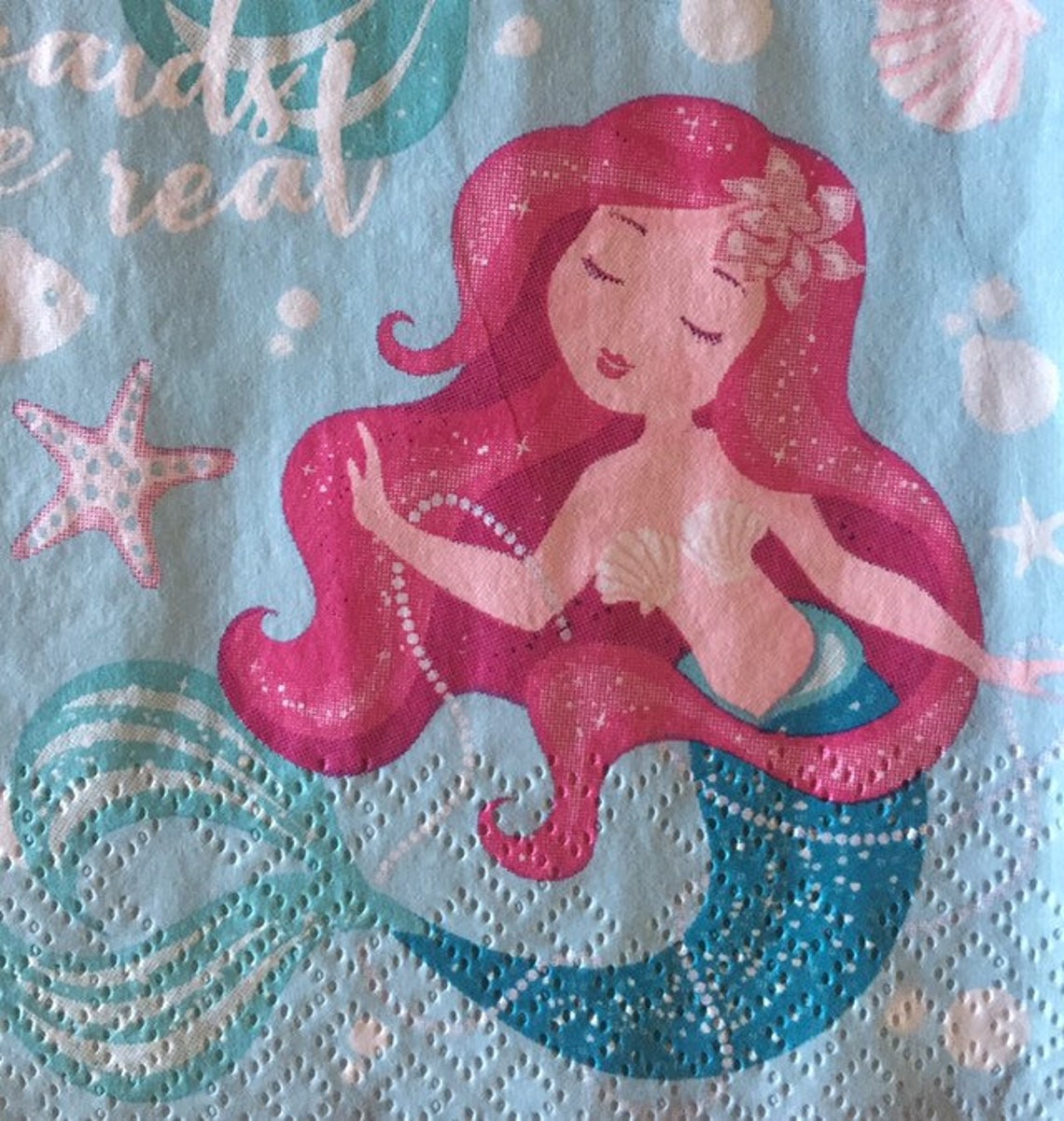 3 Decoupage Napkins Mermaids Are Real Pastel 13 X Etsy
