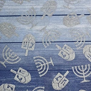 3 serviettes de table à servir, Happy Hanukkah, 10 x 10 po. dépliée