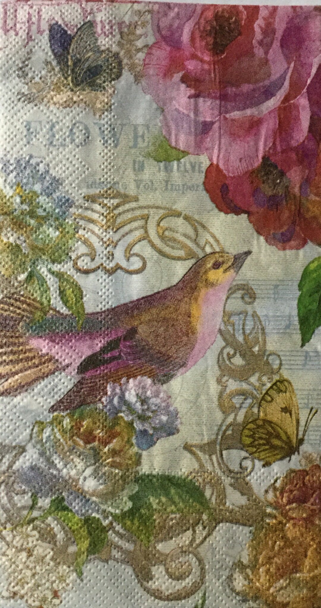 3 Decoupage Hostess Napkins Rosy Sparrow 13 X 16 Etsy Singapore