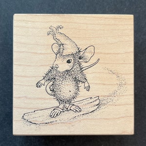 NUOVA Stampa Rosa 105G House Mouse Monica Snowboards Timbro in gomma in legno, 1999