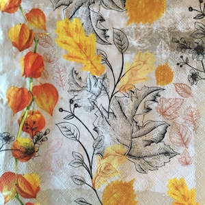3 decoupage pranzo tovaglioli, belle foglie cadute schizzo 13 "x 13"