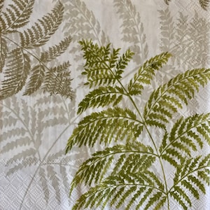 3 Serviettes de découpage - Fougères et ombres 13 » x 13 »