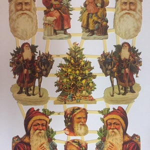 RELIEVES DE CHATARRA Vintage Christmas Primitive Santa Claus (1 hoja) #7285 Troquelados en relieve - Made in Germany