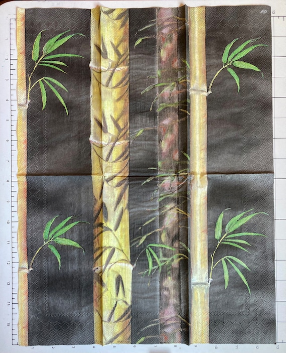 3 Servietten Vintage Servietten aus Bambus Schwarz, 13 "x 40" ungefaltet -  Etsy.de