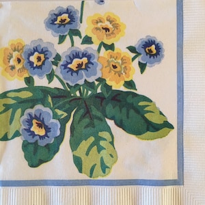 3 servilletas para bebidas con decoupage, auténticas Waverly Primrose vintage, 10" x 10" sin doblar