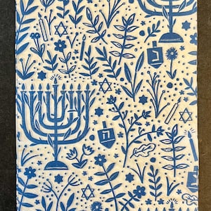3 Servietten für Servietten in Serviettentechnik, Decoupage, Blau Weiß, Chanukka Menoras Dreidels, ungefaltet