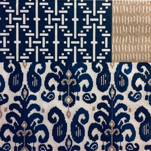 3 serwetki do decoupage'u, etniczny wzór patchworkowy Indigo, 13" x 13" po rozłożeniu