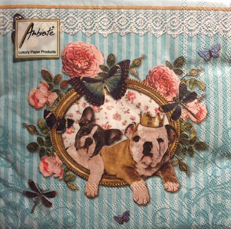 13 x 13 Royal Dogs 20 Luncheon Napkins One Package
