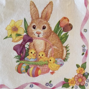 3 Decoupage Luncheon Servietten, Authentische Vintage Osterhase Küken, 1992, 13" x 13"